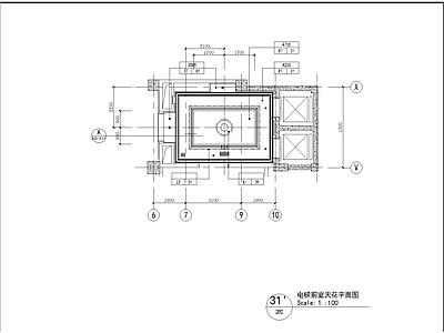 酒店宾馆电梯室 施工图 公区