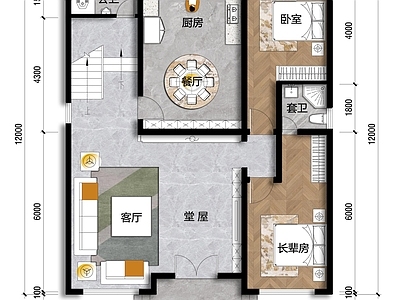 农村自建房120平米面宽10米进深12米 施工图