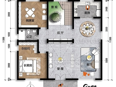 自建房面宽12米进深11米 施工图