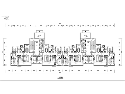 一梯两户一类高层全套图纸 施工图  四室两厅 平层