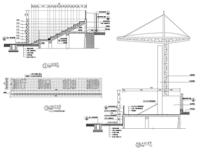 主席台 看台详图 施工图 体育场