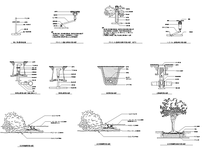 灌溉系统给排水节点安装大样图 施工图