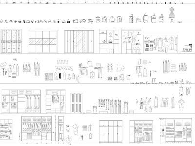 各种衣柜图库 施工图