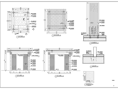 方形方钢景观亭子详图 施工图