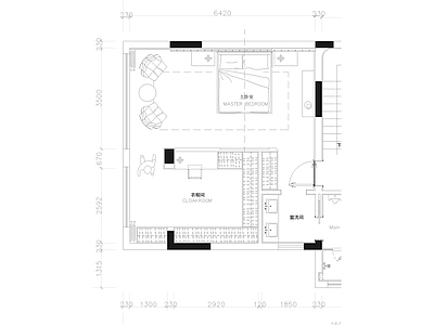 家居卧室 施工图