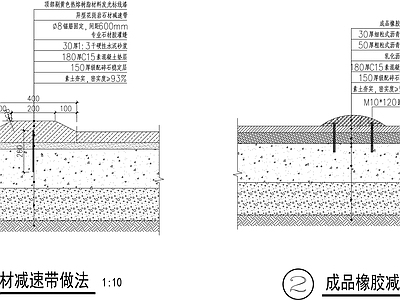 石材 塑胶减速带做法 施工图