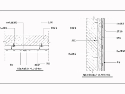 墙面硬包做法节点 施工图