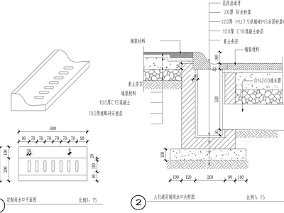 人行道定制排水口 施工图