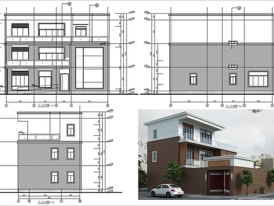 三层自建房 别墅建 施工图