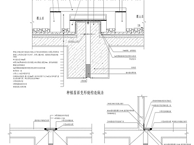 种植屋面变形缝构造做法 施工图 建筑通用节点