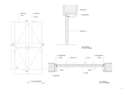 钢制防火门 施工图 通用节点