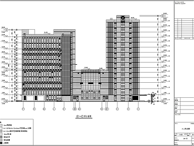 高层现代风格幕墙装饰研究院建 施工图