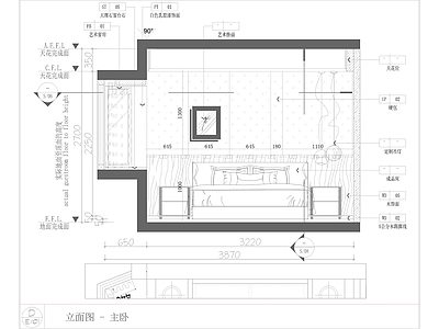 现代卧室 施工图