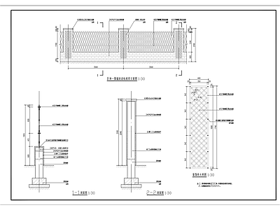 乡村围墙 施工图 建筑通用节点