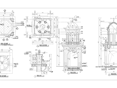 欧式塔楼建筑详图 施工图