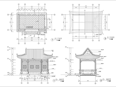 河边水榭古建筑详图 施工图