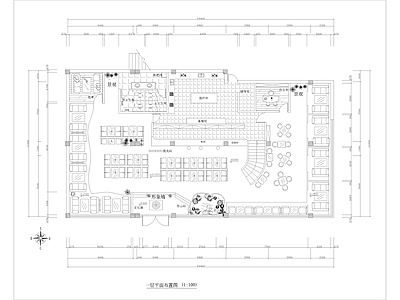 680㎡西餐厅咖啡馆 餐饮 施工图