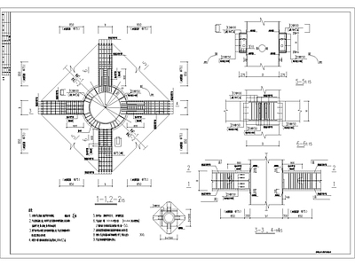 钢管混凝土柱A型梁柱节点配筋大样 施工图