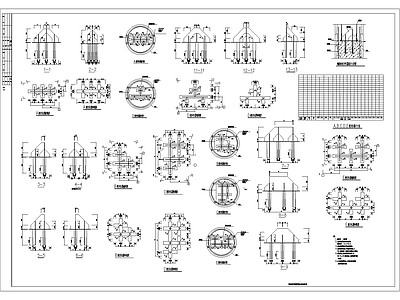 带约束拉杆异形钢管混凝土柱定位器大样 施工图