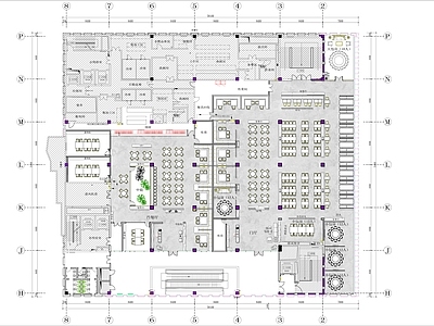 2000㎡学校食堂餐厅平面布置图 施工图