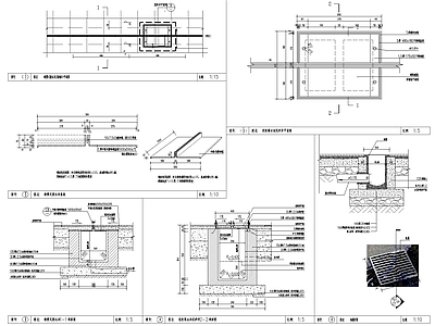 缝隙式排水沟及地漏详图 t8 施工图