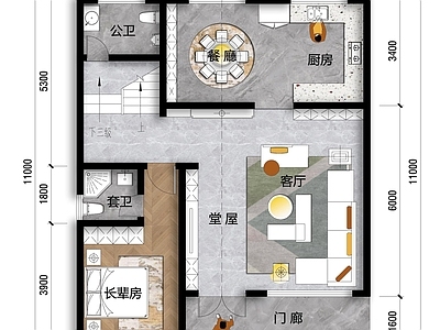 面宽9米进深11米二层农村自建房 施工图