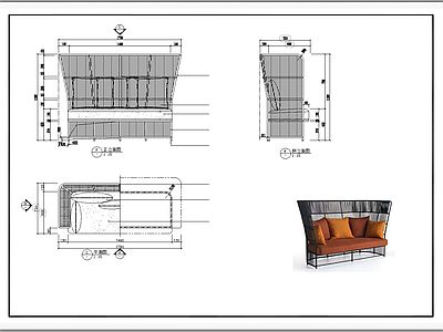 多人沙发 施工图 家具节点