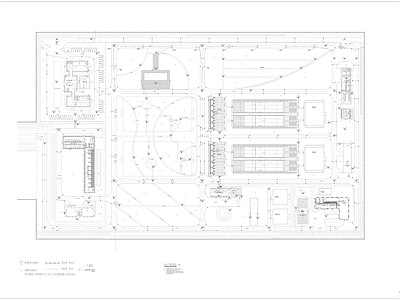 某自来水厂室外景观园建部分 绿化种植 给排水全 施工图 工业园区景观