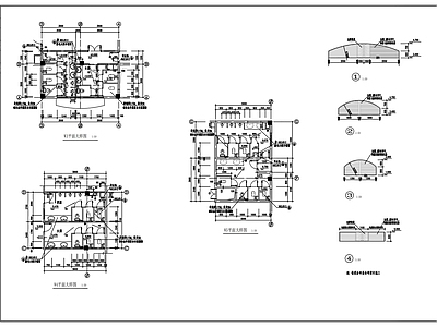 三层社区中心建筑方案图 施工图