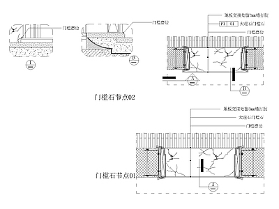 门槛石节大样图 施工图