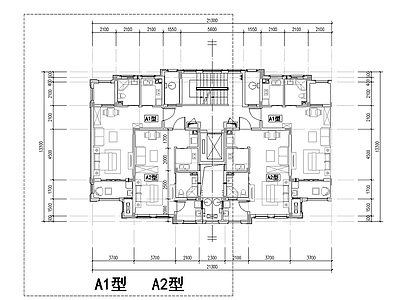 小面积段 多层住宅一梯四户 施工图