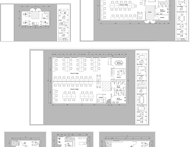 办公室桌椅家具平面布置图 施工图