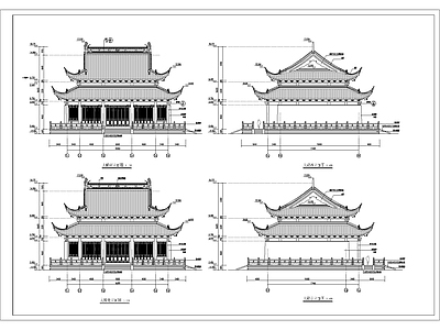 仰望 古建筑宗祠大殿 木结 施工图