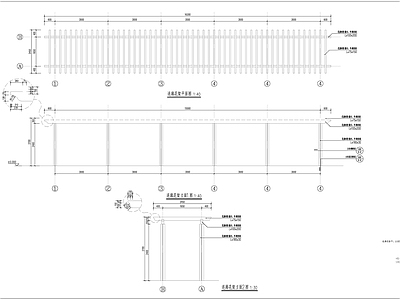 连廊花架详图 施工图