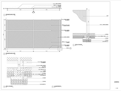 现代风格户外运动场地及围网 施工图
