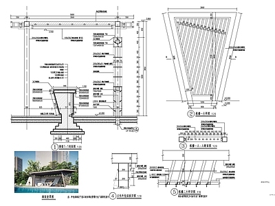 廊架详图 施工图