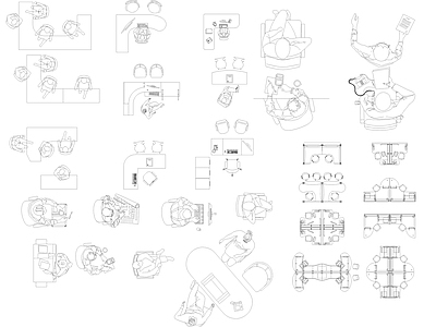 办公室家具平面人物图库 施工图