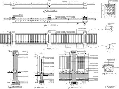 围墙标准段详图 施工图