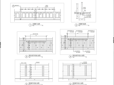 市政金属栅栏详图 施工图