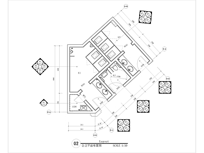 公共卫生间详图 施工图