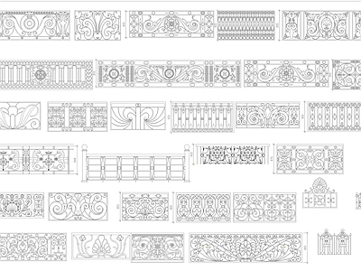 2024铁艺栏杆图库 施工图