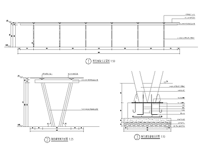 特色廊架与景墙做法 施工图