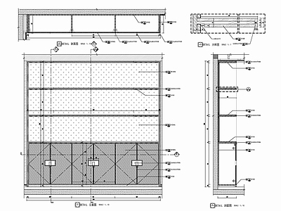 皮革硬包柜门装饰柜书柜酒架施工详图 施工图 柜类