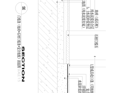 门槛条 地砖 石材槛条 复合地板 剖面图 施工图