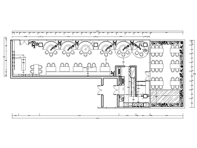 270平米烧烤店平面布置图 施工图