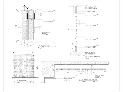 特色木屏风装饰墙面 施工图