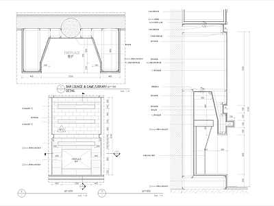 现代风格壁炉做法详图 施工图
