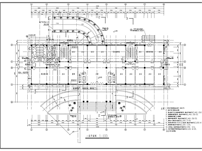 七层坡屋顶机关办公大楼建筑设计方案图 施工图