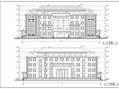 五层中式办公楼建筑方案图 施工图