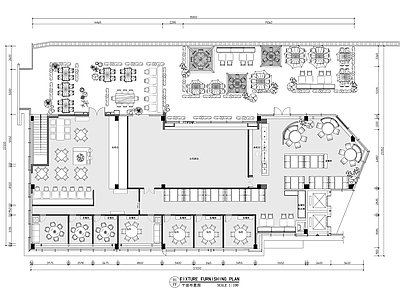 泰式餐厅中式茶餐厅平面布置图 施工图